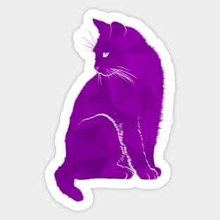 Purple Geometric Cat Sticker